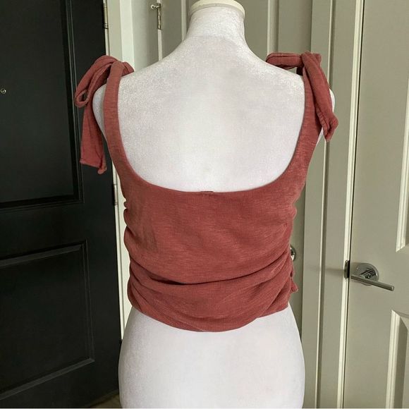 Free People Mauve Pink Boulevard Tank with Bow Tie Straps Size M - Picture 4 of 8